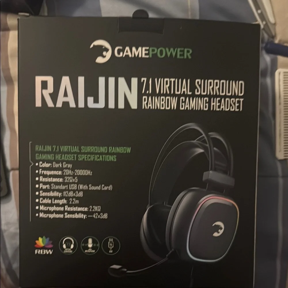 Rainbow Gaming Headset with 7.1 Surround Sound